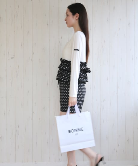 volume frill squareneck tops dot
