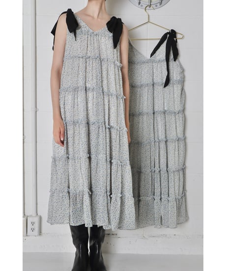 shoulder ribbon tiered one-piece flower