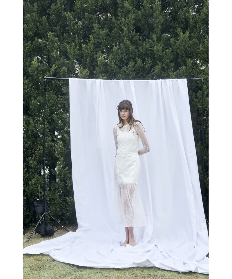 OLLEBOREBLA ボアジャガード レース ニット カーディガン 日本製 美品 OLLEBOREBLA ボアジャガード レース ニット カーディガン