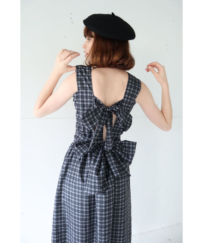 back double ribbon one-piece check | BONNE