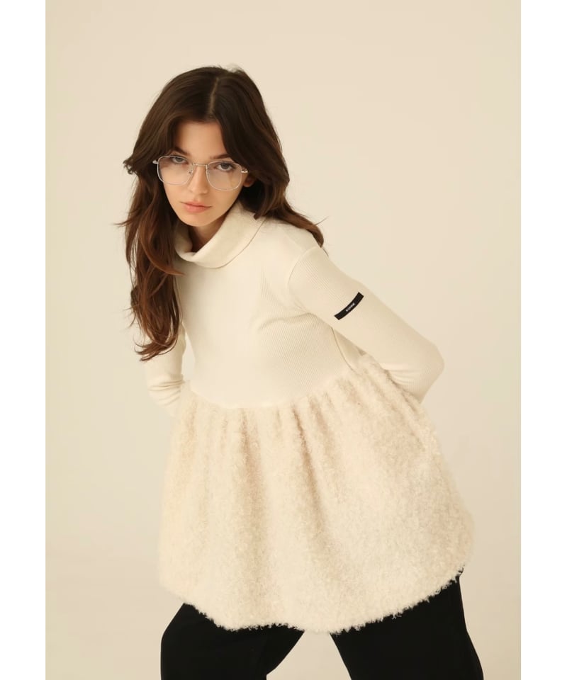 boa docking high neck tunic ivory | BONNE