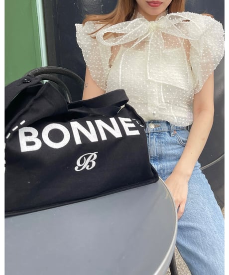 "BONNE"  tote bag black