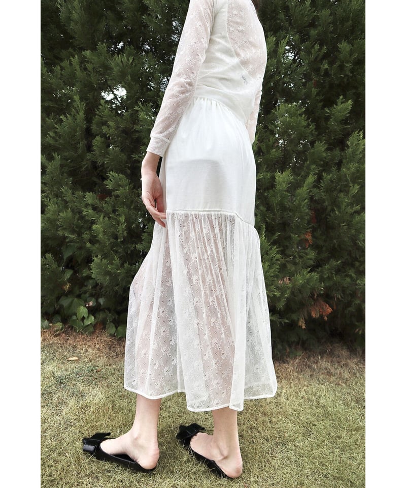 half lace mermaid long skirt | BONNE