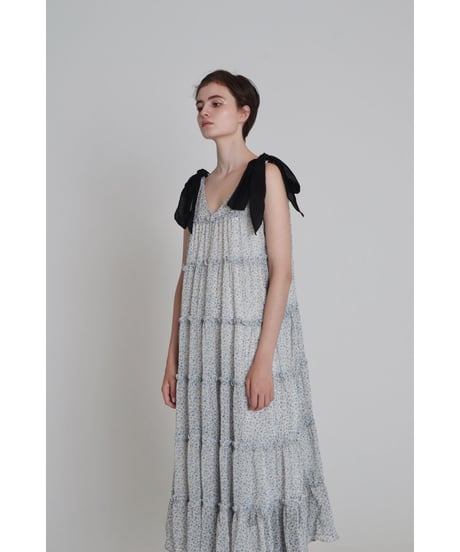 shoulder ribbon tiered one-piece flower