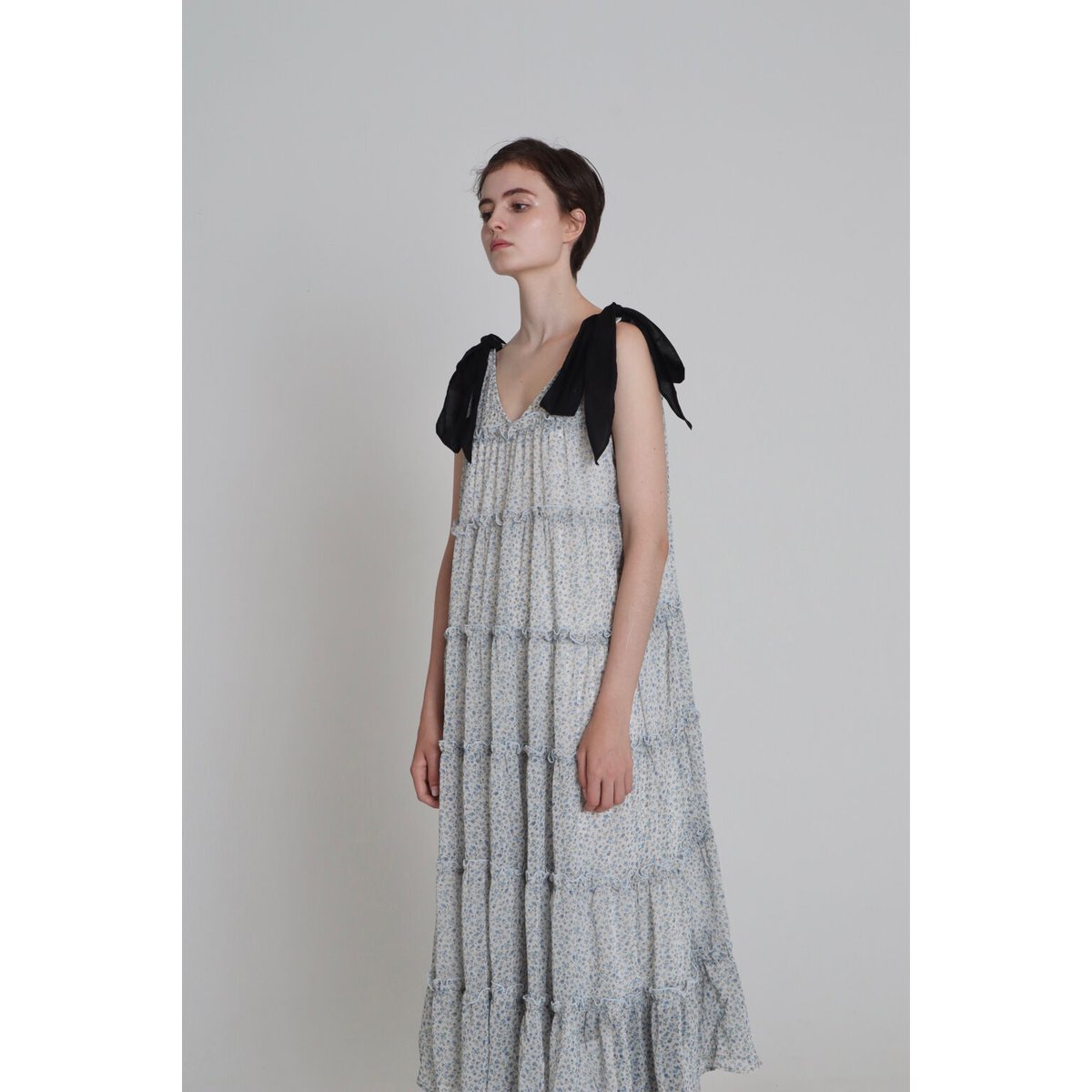 shoulder ribbon tiered one-piece flower | BONNE