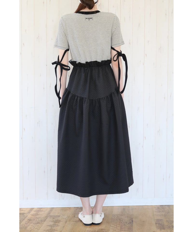ワンピース Ee tee rib tight onepiece border Eé tee rib tight onepiece border