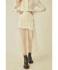 tulle cable knit skirt ivory