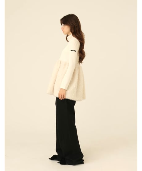 boa docking high neck tunic ivory