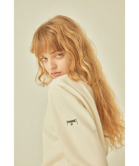 BONNE cat embroidery sweat ivory