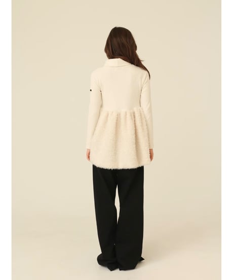 boa docking high neck tunic ivory