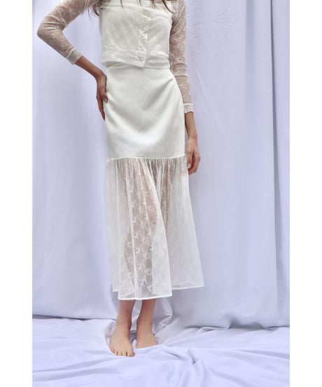 half lace mermaid long skirt