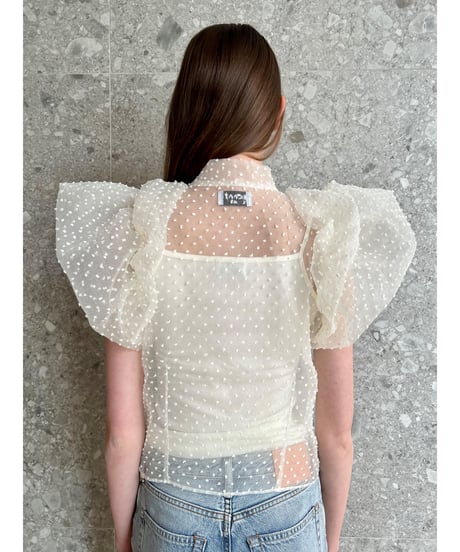 balloon sleeve ribbon blouse ivory
