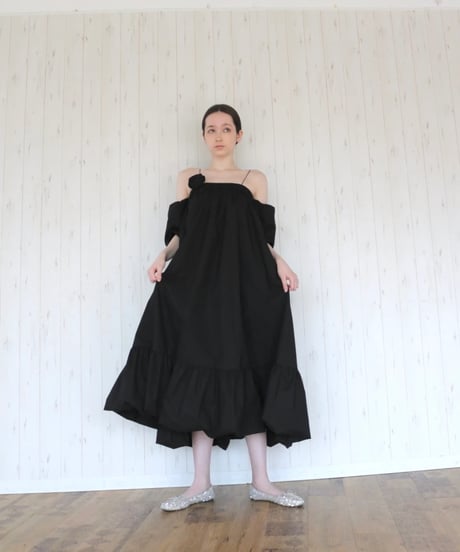 4way rose balloon one-piece black
