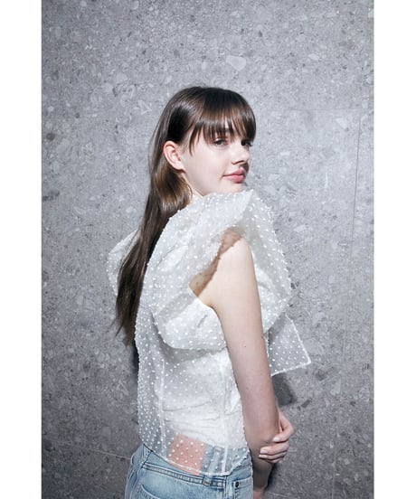 balloon sleeve ribbon blouse ivory