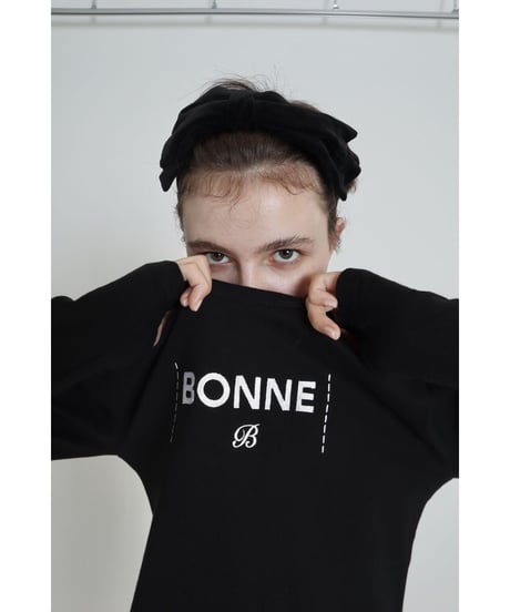 "BONNE B"finger hole long tee Black