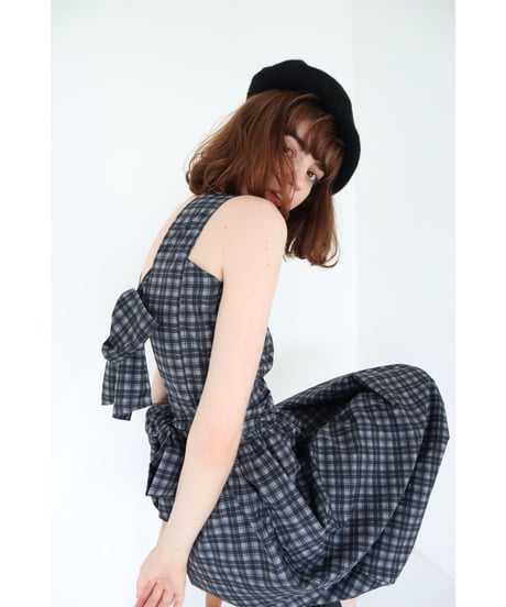 back double ribbon  one-piece check