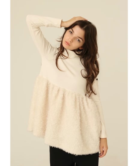 boa docking high neck tunic ivory