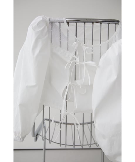 arm volume dot see-through docking blouse white