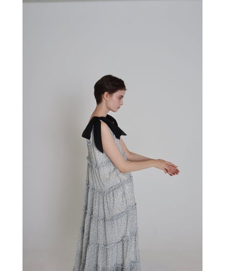 shoulder ribbon tiered one-piece flower