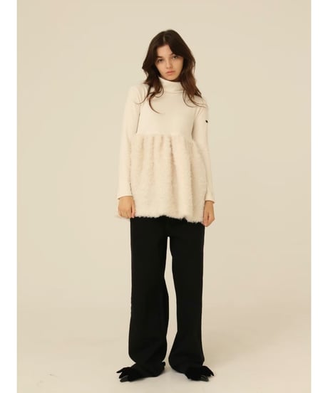 boa docking high neck tunic ivory