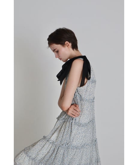 shoulder ribbon tiered one-piece flower