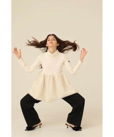 boa docking high neck tunic ivory