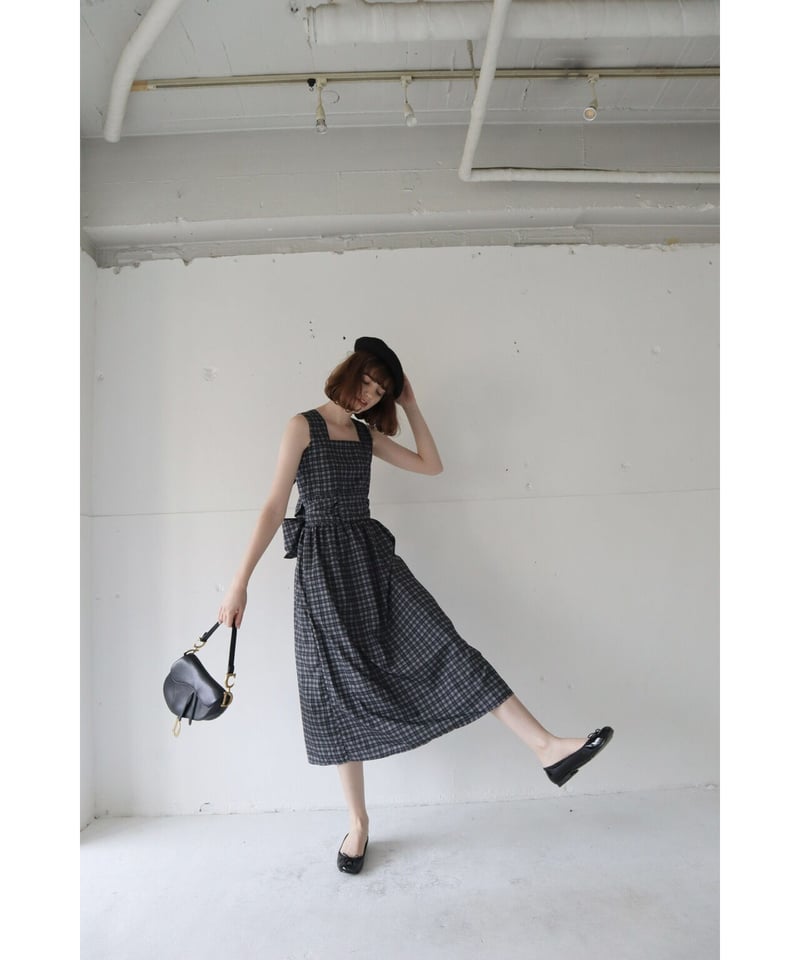 back double ribbon one-piece check | BONNE