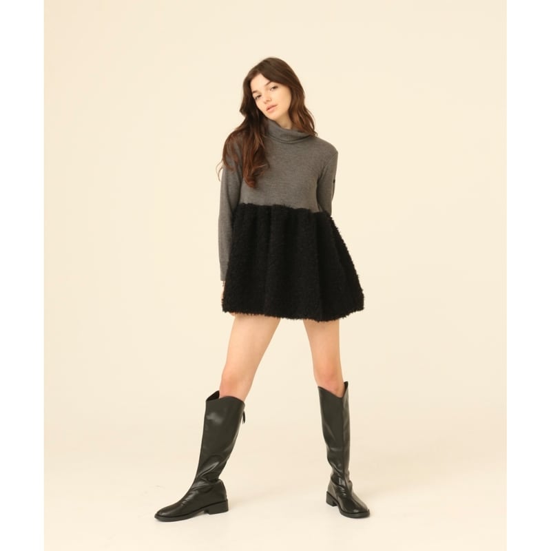 boa docking high neck tunic gray | BONNE