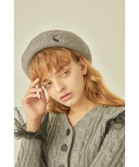 BONNE cat embroidery béret