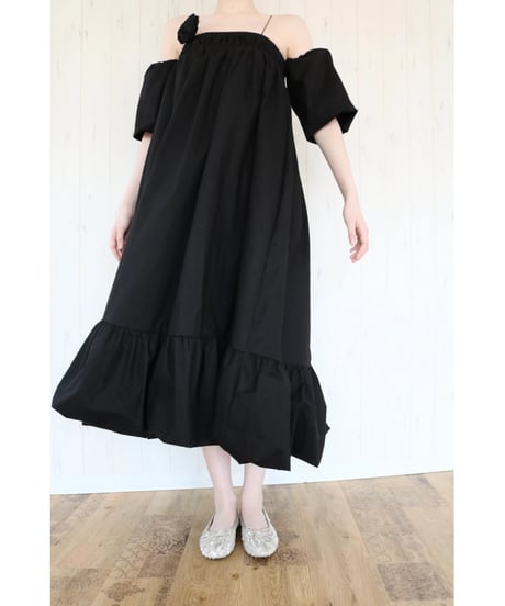 4way rose balloon one-piece black