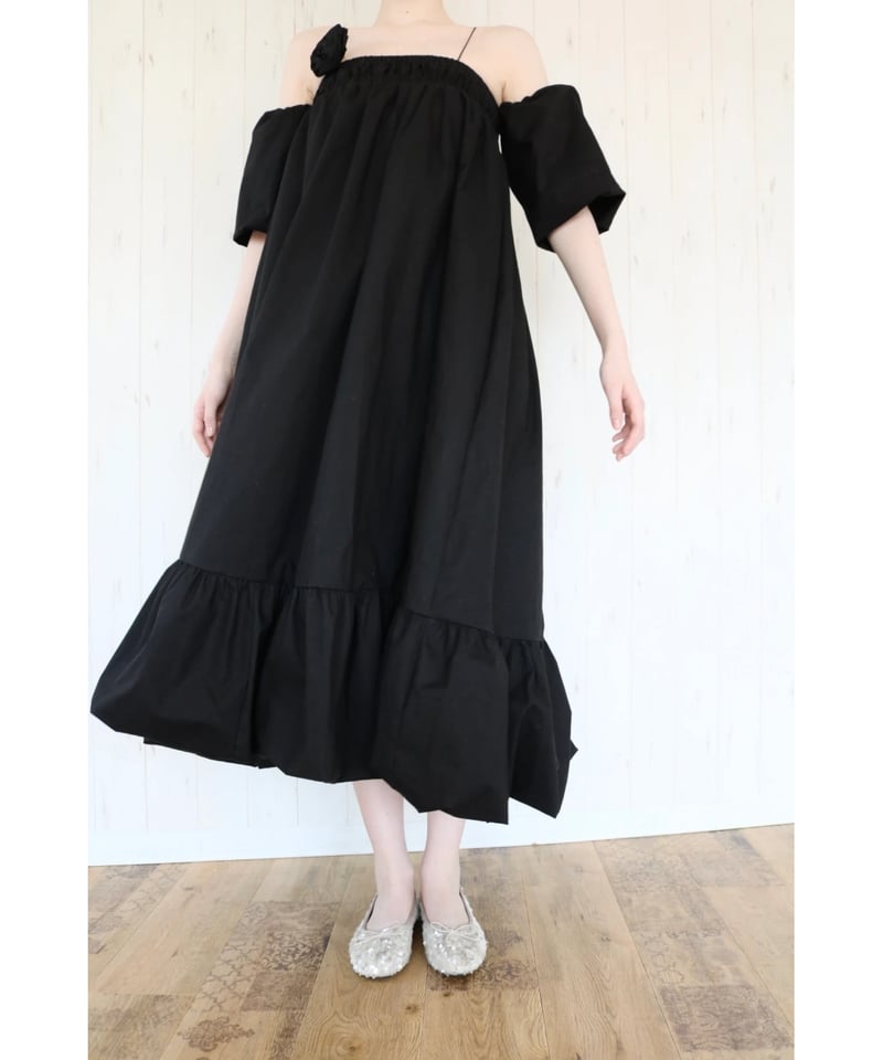 4way rose balloon one-piece black | BONNE