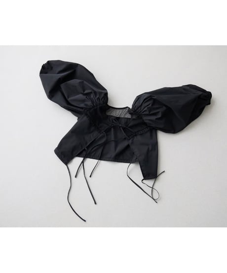 arm volume dot see-through docking blouse black