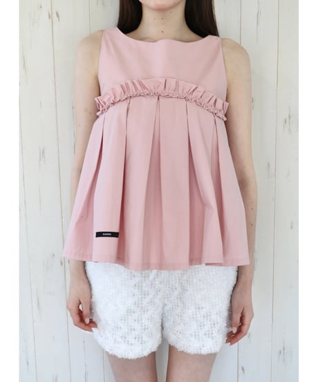 wave frill pleats tops pink