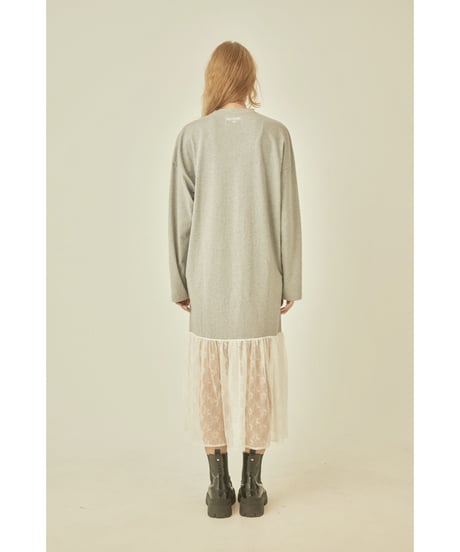 BONNE embroidery lace onepiece gray