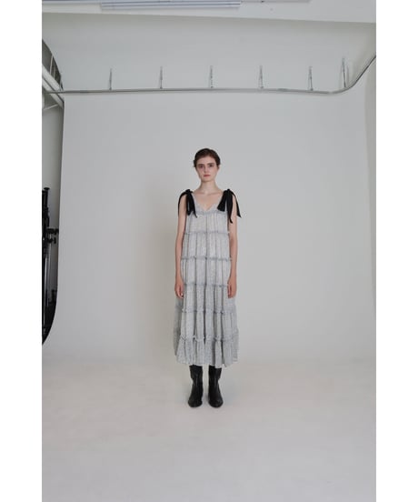 shoulder ribbon tiered one-piece flower