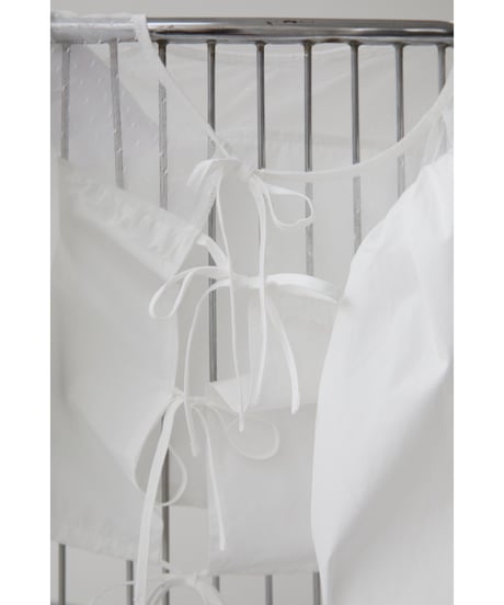 arm volume dot see-through docking blouse white