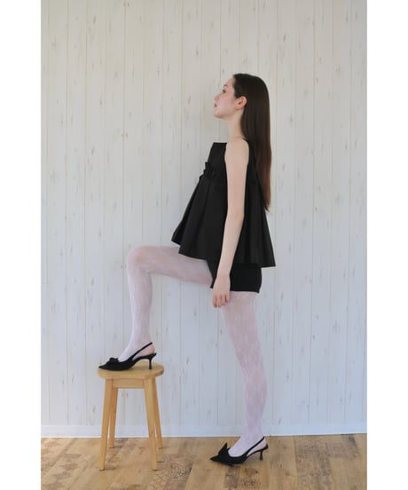 wave frill pleats tops black