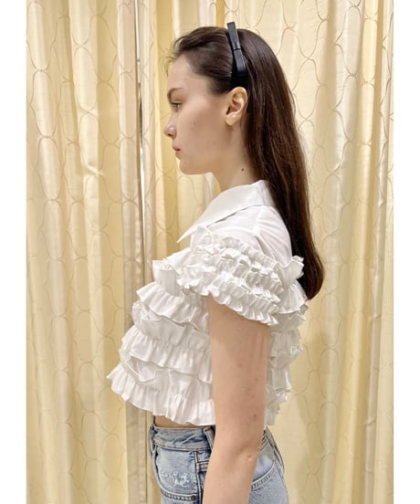 BONNE tulle frill fluffy blouse