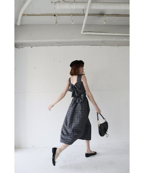 back double ribbon  one-piece check