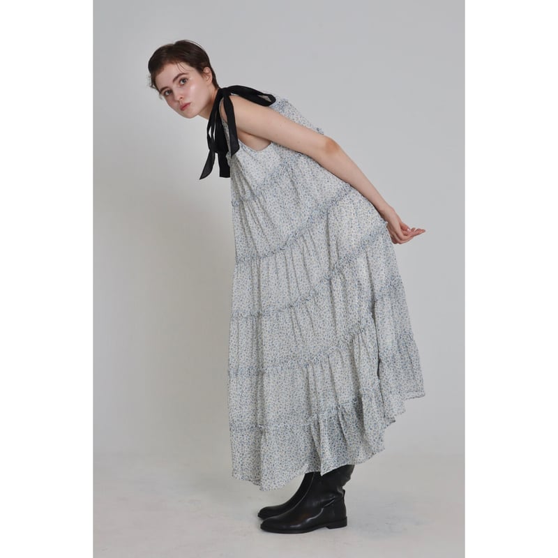 NATURAL BEAUTY BASIC アゼリアガーデンプリントワンピースPS 美品  