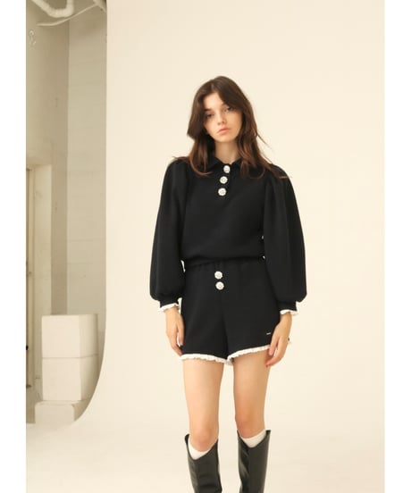 bijou button knit setup navy
