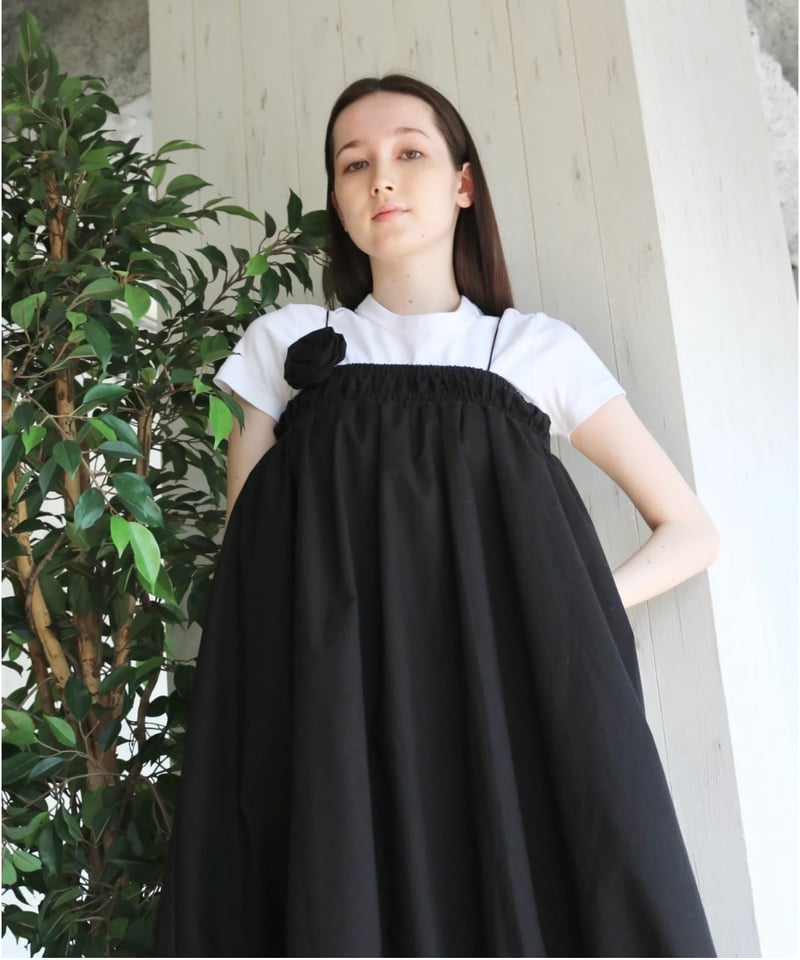 4way rose balloon one-piece black | BONNE