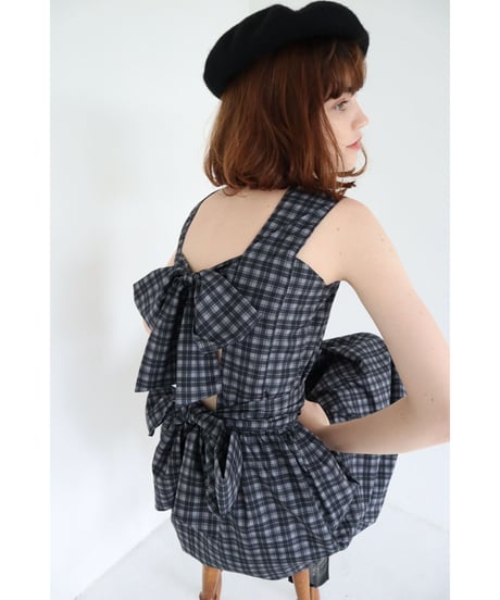 back double ribbon  one-piece check