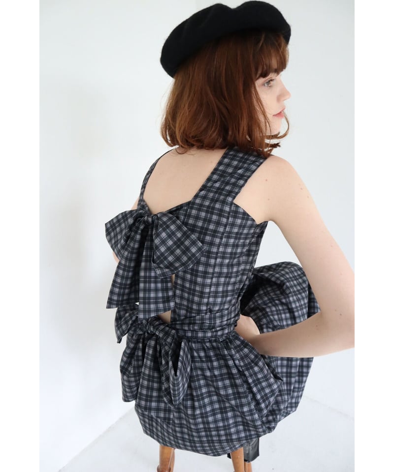back double ribbon one-piece check | BONNE