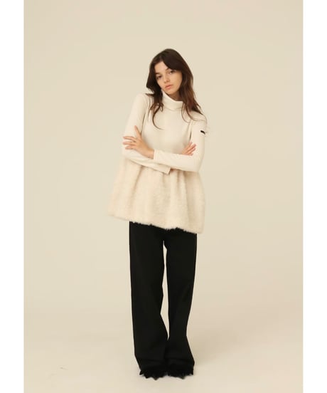 boa docking high neck tunic ivory