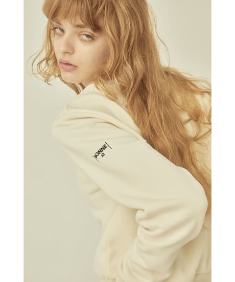 BONNE cat embroidery sweat ivory