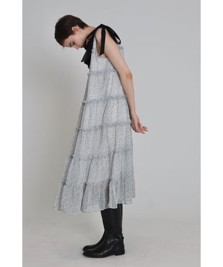 shoulder ribbon tiered one-piece flower