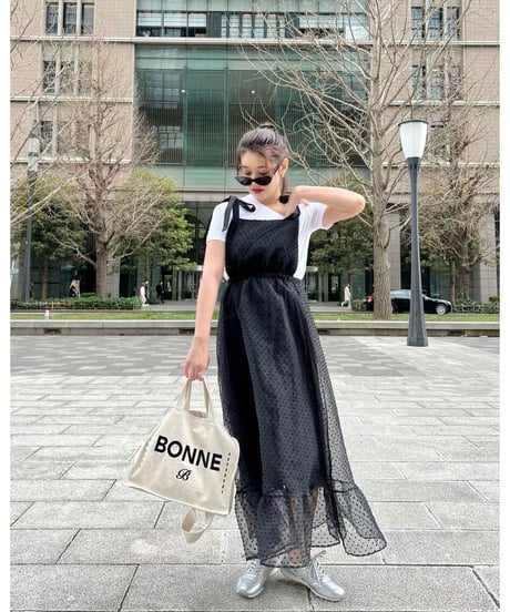 "BONNE"  tote bag ivory