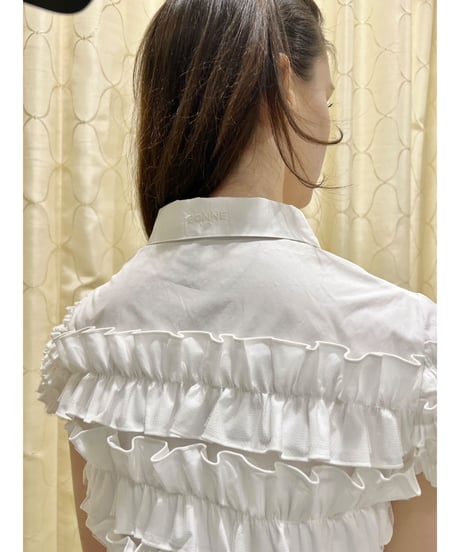 BONNE tulle frill fluffy blouse