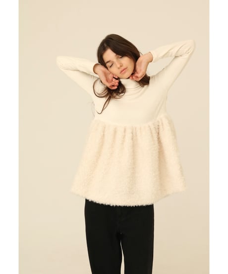 boa docking high neck tunic ivory
